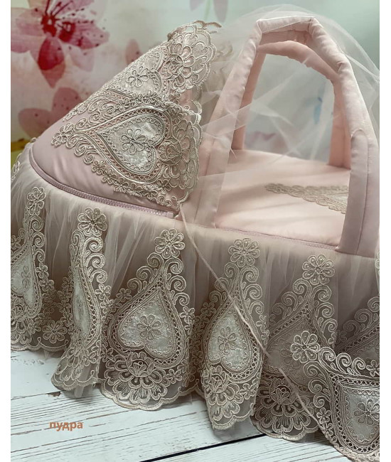 Люлька-переноска для новорожденного Маркиза пудра