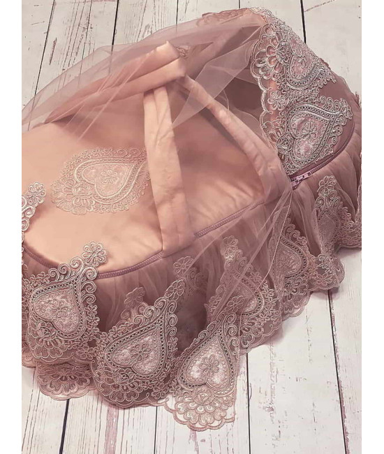 Люлька-переноска для новорожденного Маркиза пыльная роза