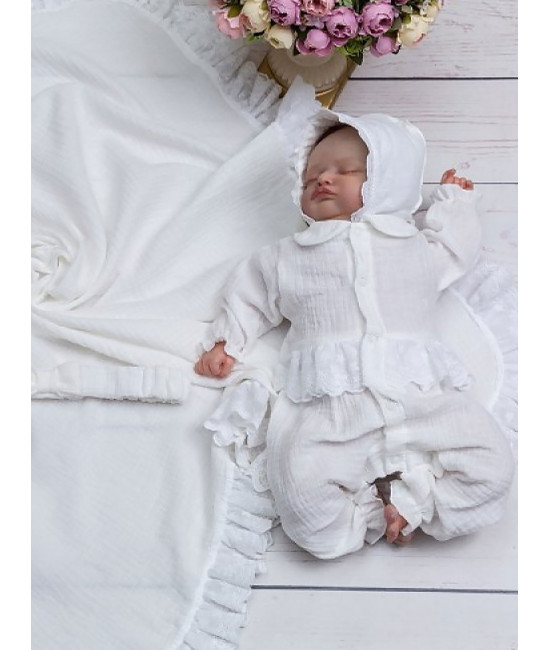 Летний комплект на выписку Грета белый