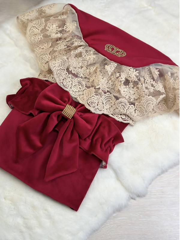 Летний плед Королевский бордовый