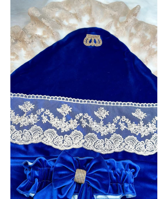 Летний комплект на выписку Королевский-Джентльмен яркий-синий золото