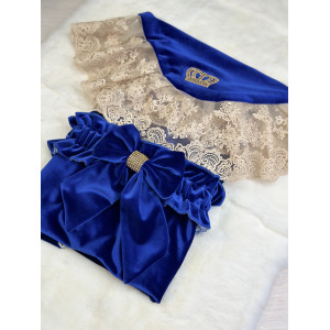 Летний комплект на выписку Королевский-Джентльмен яркий-синий золото