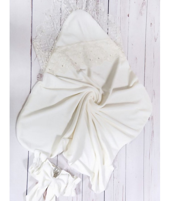 Летний комплект на выписку Королевский-Джентльмен молочный