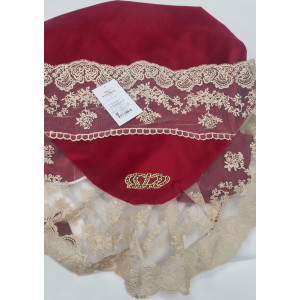 Плед на выписку Королевский бордовый