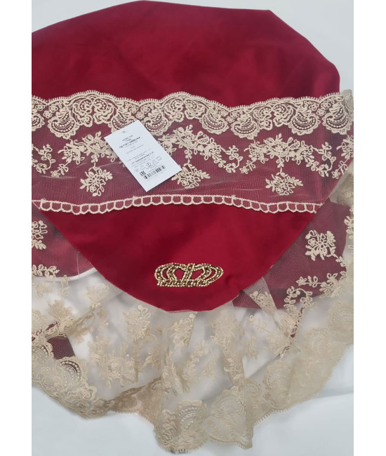 Плед на выписку Королевский бордовый