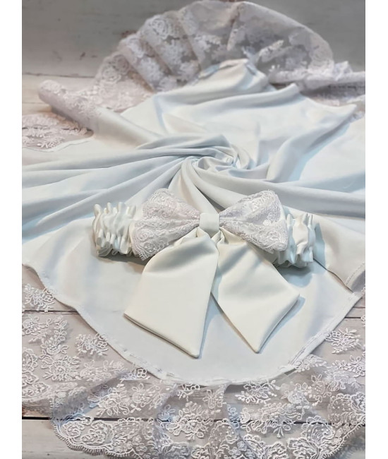 Летний комплект на выписку Марин Блю Корона молочный