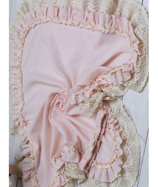 Летний плед на выписку Мелисса светлый-розовый