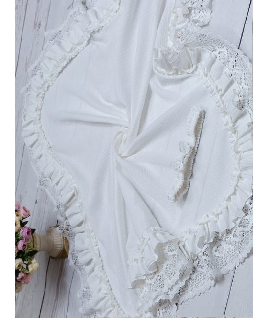 Летний плед на выписку Мелисса молочный