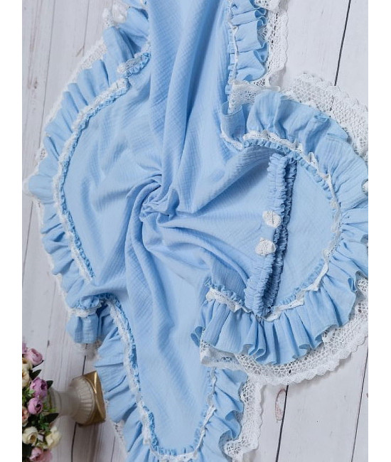 Летний плед на выписку Мелисса голубой