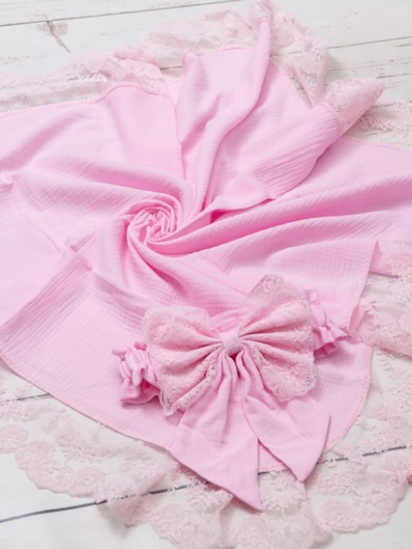 Муслиновый плед Амаль розовый