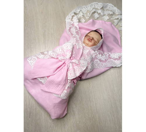 Летний комплект на выписку Амаль розовый