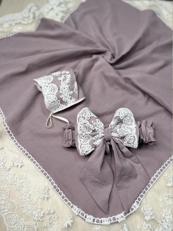 Муслиновый плед Амаль лиловый