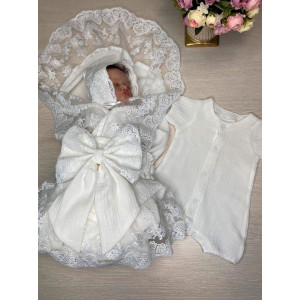 Летний комплект на выписку Амаль молочный