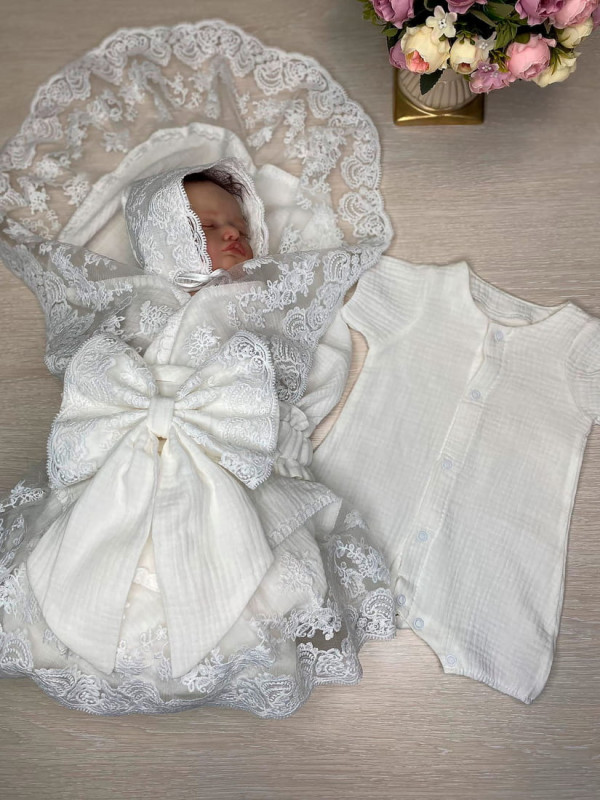 Летний муслиновый комплект Амаль молочный