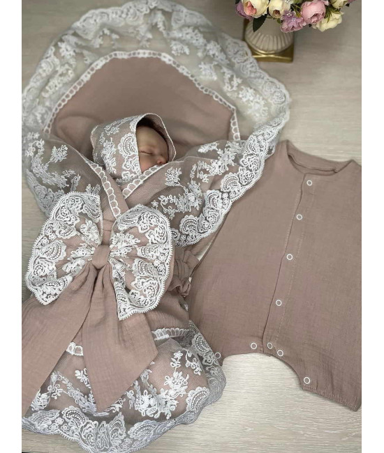 Летний комплект на выписку Амаль какао