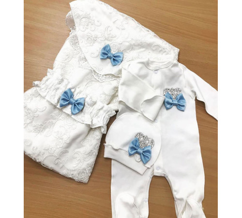 Летний комплект на выписку Цветочная фея голубой