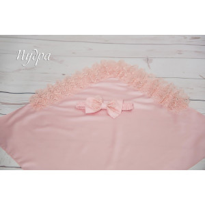 Уголок на выписку с поясом Бант пудра
