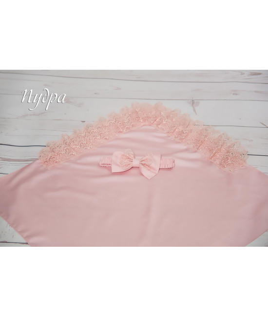 Уголок на выписку с поясом Бант пудра