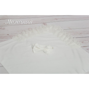 Уголок на выписку с поясом Бант молочный