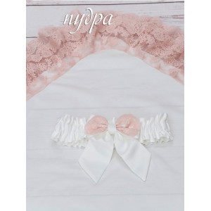 Уголок на выписку с поясом Марин молочный-пудра