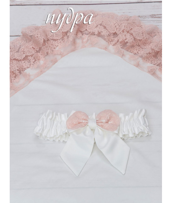 Уголок на выписку с поясом Марин молочный-пудра