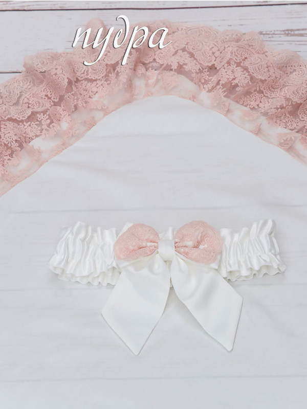 Уголок на выписку с поясом Марин молочный-пудра