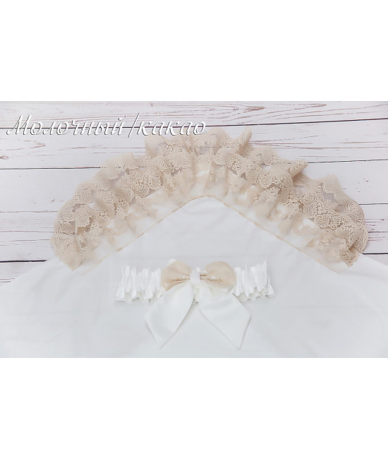 Уголок на выписку с поясом Марин молочный-какао