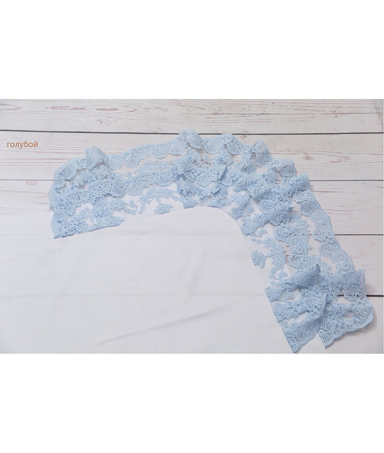 Уголок на выписку с поясом Марин белый-голубой