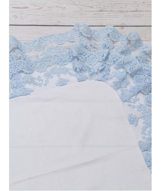 Уголок на выписку с поясом Марин белый-голубой