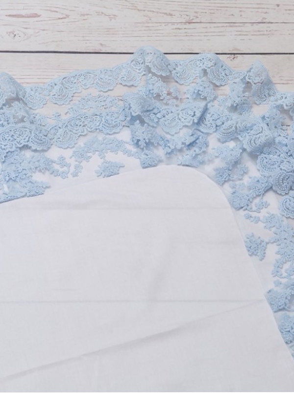 Уголок на выписку с поясом Марин белый-голубой