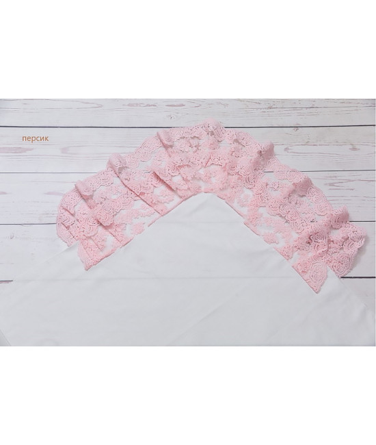 Уголок на выписку с поясом Марин молочный-розовый