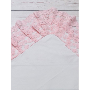 Уголок на выписку с поясом Марин молочный-розовый