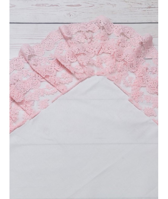 Уголок на выписку с поясом Марин молочный-розовый