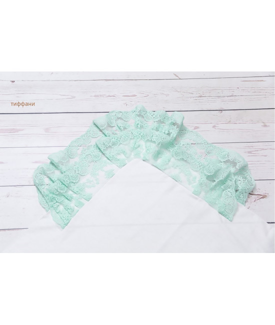 Уголок на выписку с поясом Марин молочный-тиффани