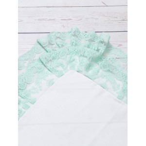 Уголок на выписку с поясом Марин молочный-тиффани