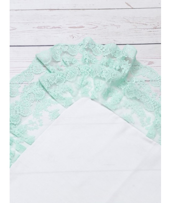 Уголок на выписку с поясом Марин молочный-тиффани