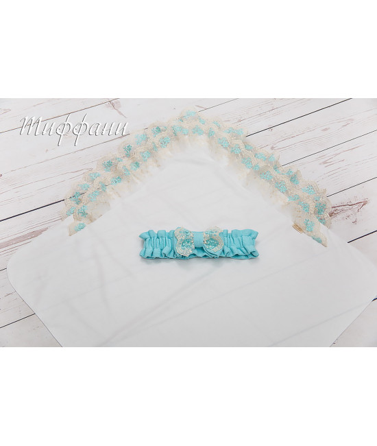 Уголок на выписку с поясом Цветочки тиффани