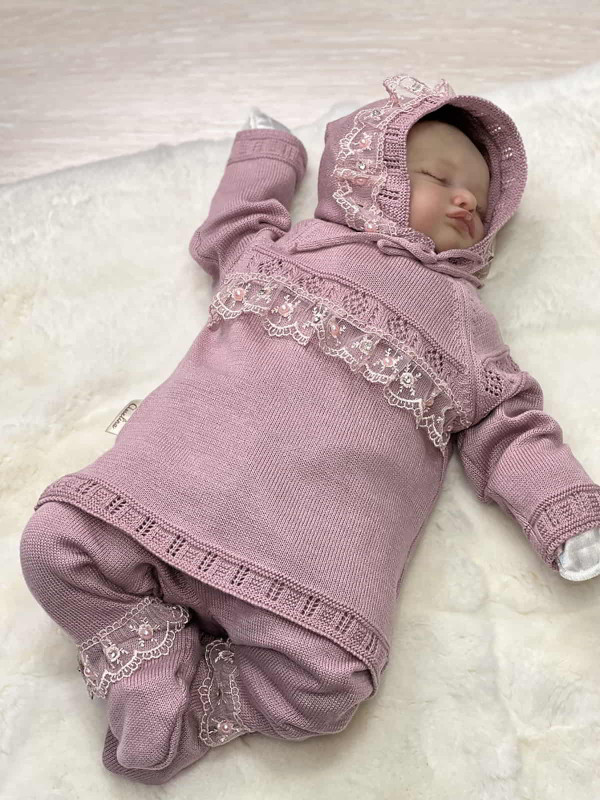 Вязаный комплект Фрезия пудра