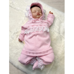 Вязаный хлопковый комбинезон Фрезия розовый