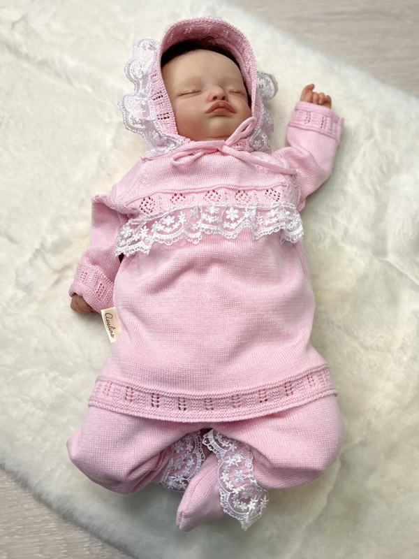 Вязаный комплект Фрезия розовый