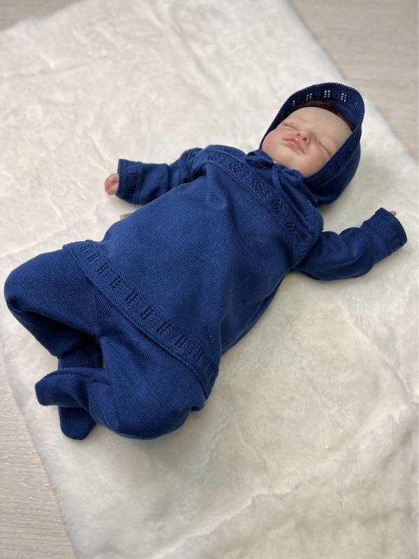 Вязаный комплект Фрезия синий