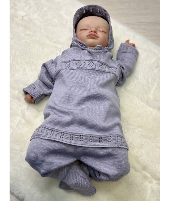 Вязаный хлопковый комбинезон Фрезия серый