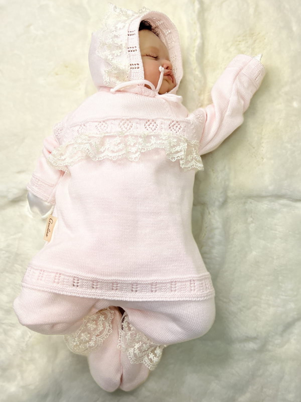 Вязаный комплект Фрезия светло-розовый