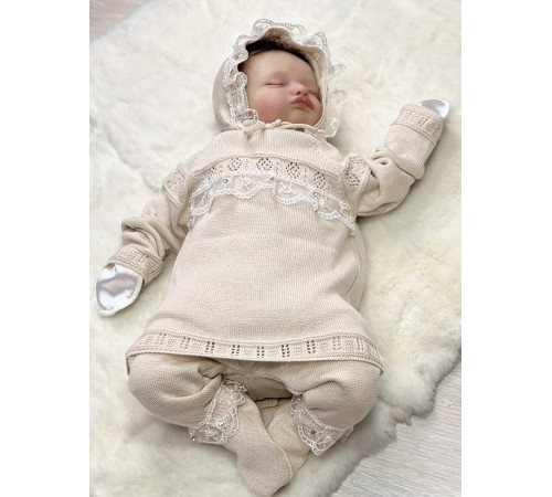 Вязаный хлопковый комбинезон Фрезия крем-брюле