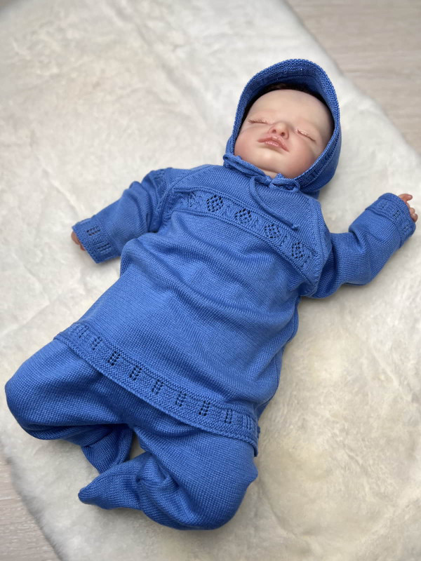 Вязаный комплект Фрезия ярко-синий