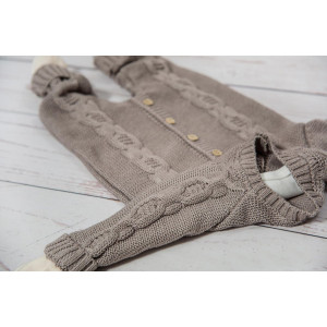 Вязаный комбинезон Хлопковые косы какао