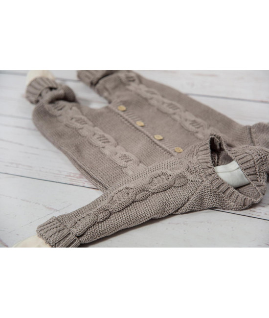 Вязаный комбинезон Хлопковые косы какао