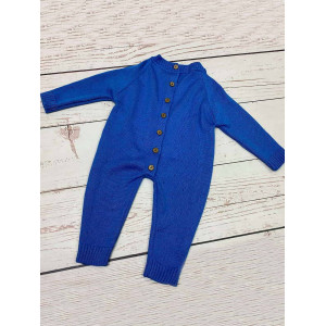 Летний вязаный комплект Капелька яркий-синий