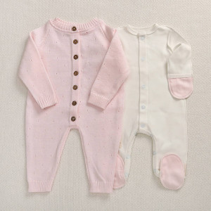 Летний вязаный комплект Капелька светло-розовый