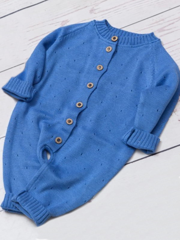 Вязаный комбинезон Капелька ярко-синий